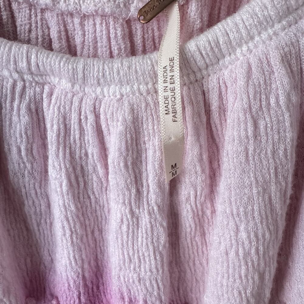 Free People Cora Lee Off Shoulder Top Size M Pink Ombré Ruffle Boho Festival - Picture 4 of 10